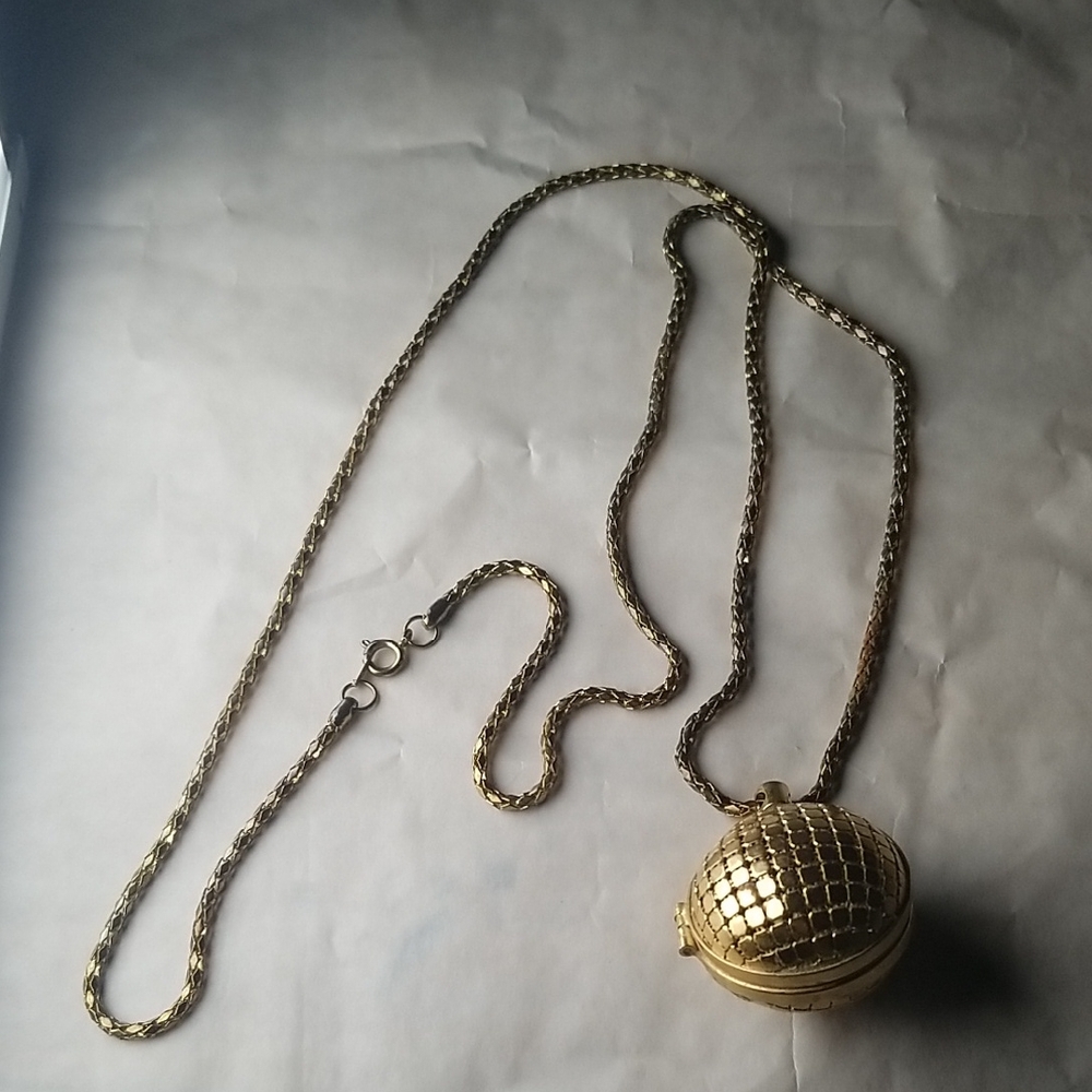 Gold Textured Witch Pendant Necklace